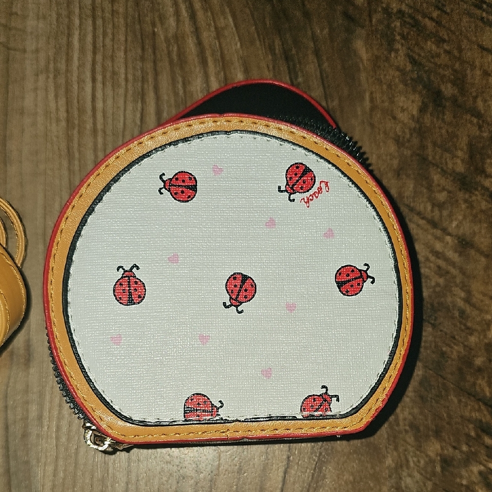 Coach Kids Ladybug Coin Purse - White, Red & Yellow Trim
